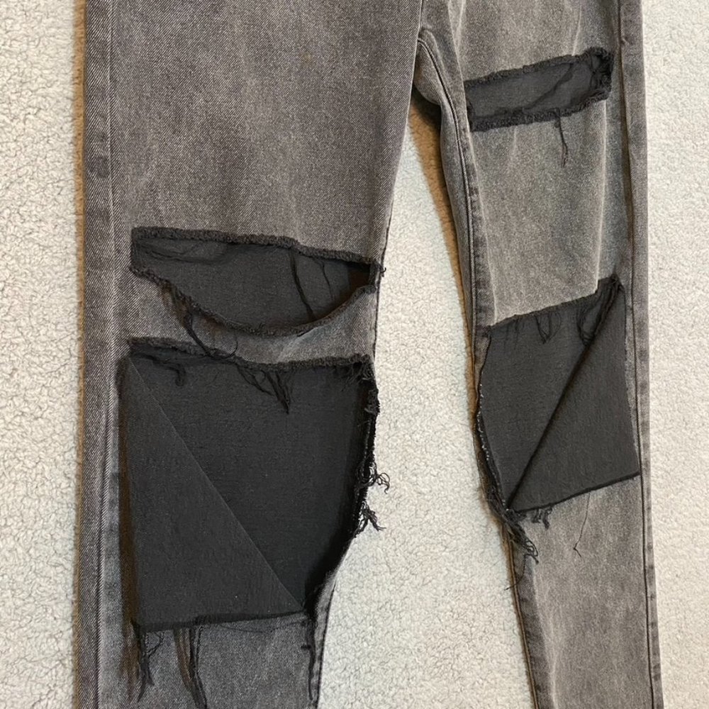 Adika Davis Straight Jeans Black Wash Large NEW Y2K - Picture 6 of 15